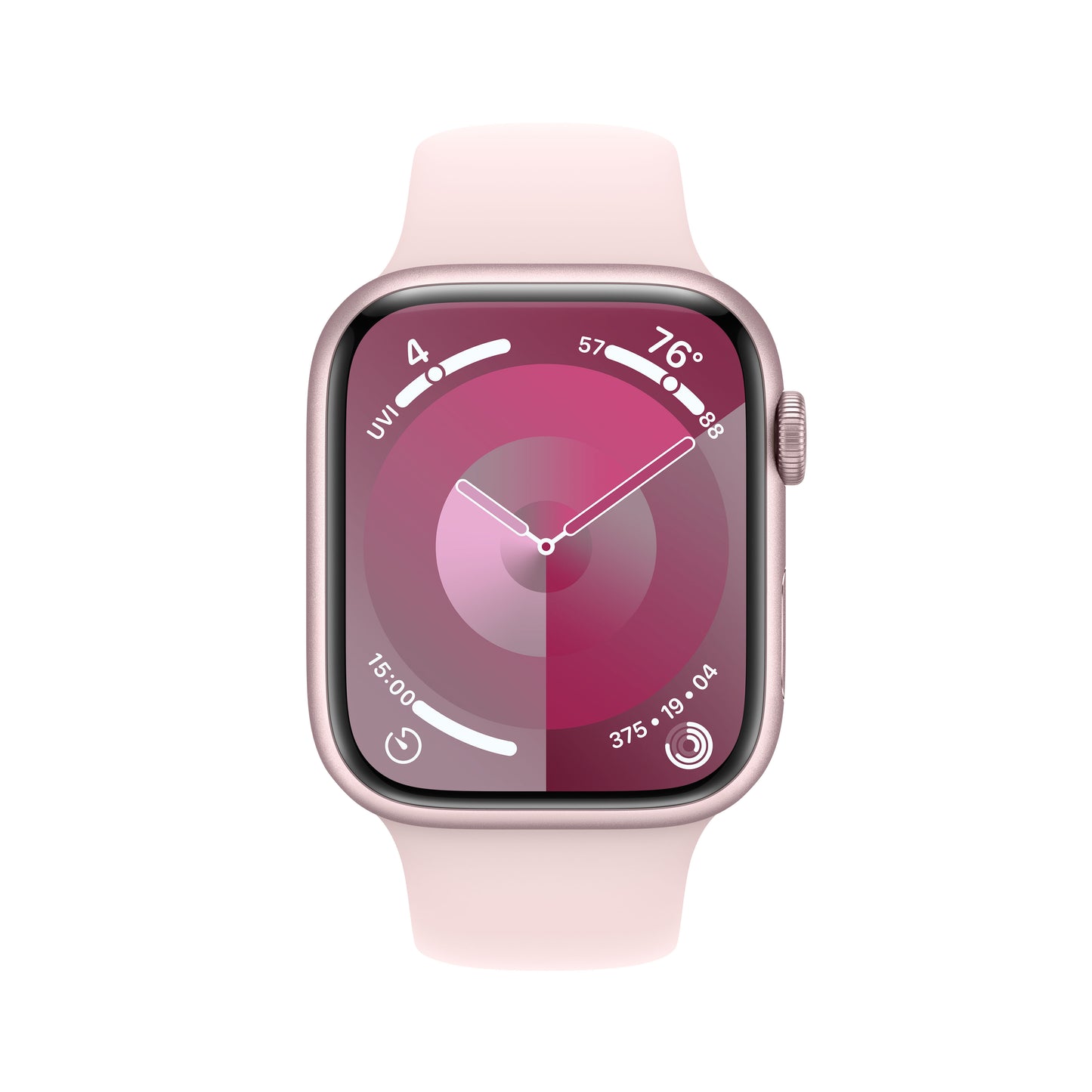 Apple Watch Series 9 • 45mm Rose • Bracelet Sport Rose S/M