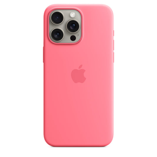 Apple • Coque en silicone avec MagSafe pour iPhone 15 Pro Max • Rose