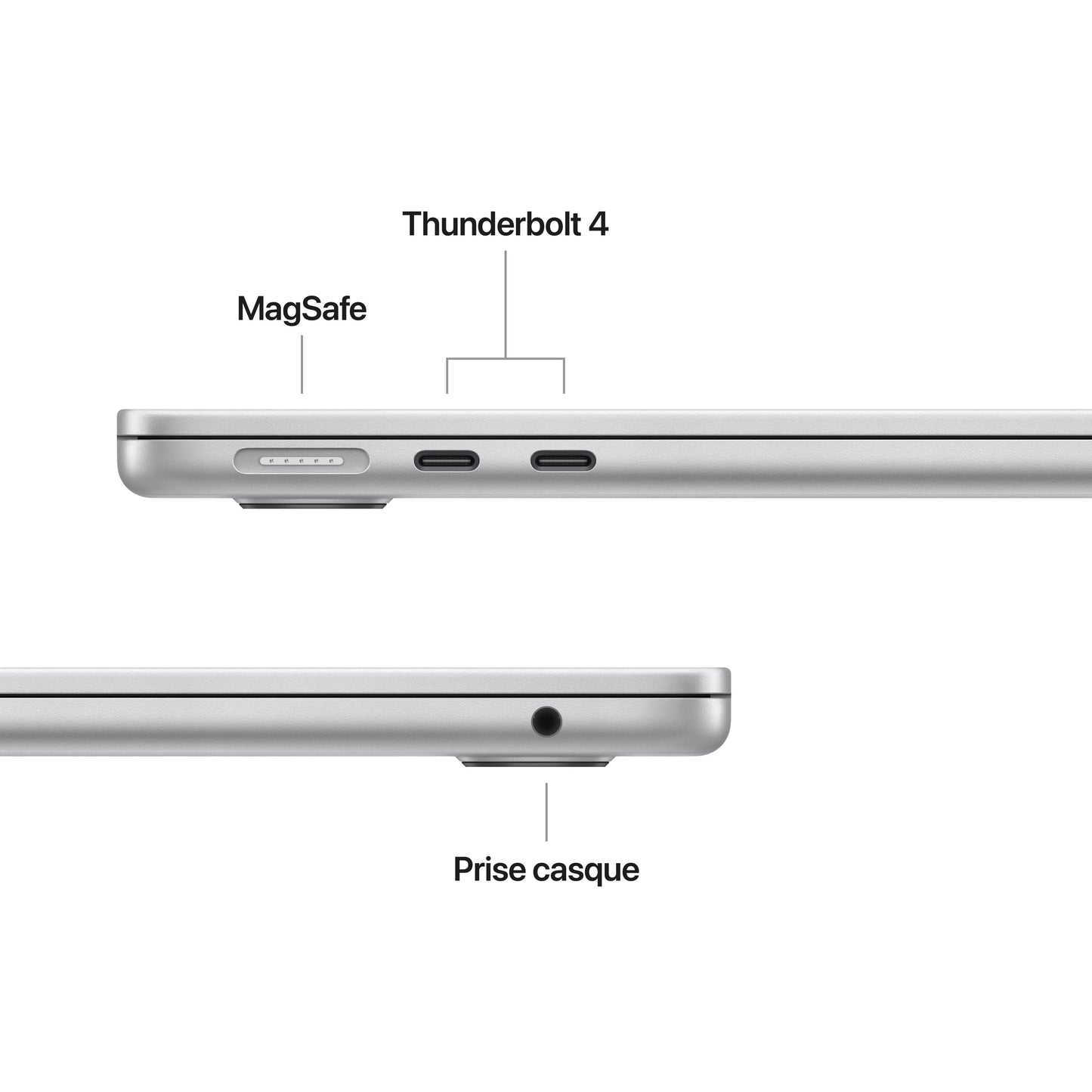 MacBook Air 13 pouces: Puce Apple M5 avec CPU 10 cœurs et GPU 10 cœurs, 1 To SSD - Argent