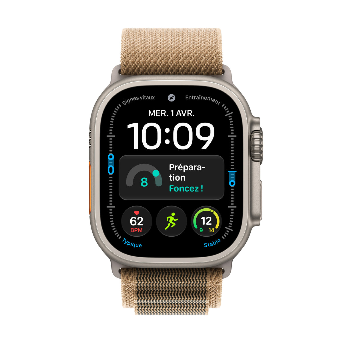 Apple Watch Ultra 4 GPS + Cellular, Boîtier en titane naturel de 49 mm, Boucle Alpine désert - L