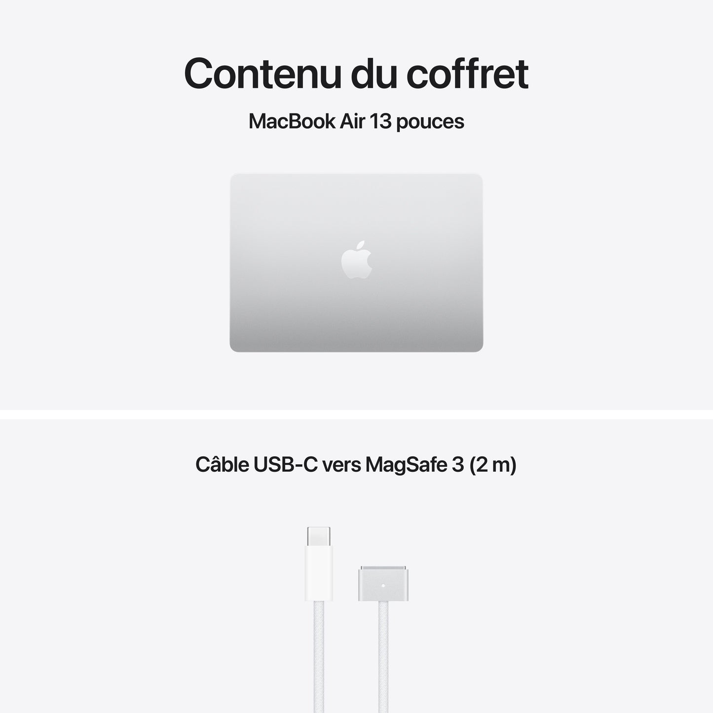 MacBook Air 13 pouces: Puce Apple M5 avec CPU 10 cœurs et GPU 8 cœurs, 512 Go SSD - Argent