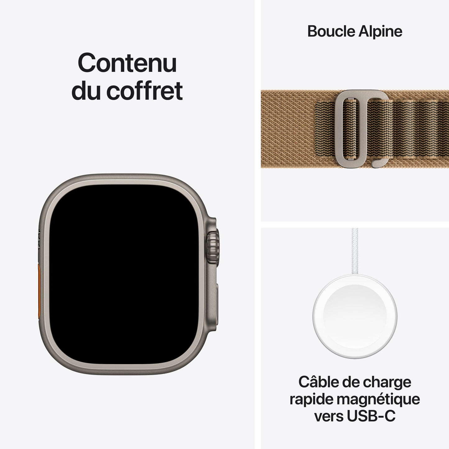 Apple Watch Ultra 4 GPS + Cellular, Boîtier en titane naturel de 49 mm, Boucle Alpine désert - L