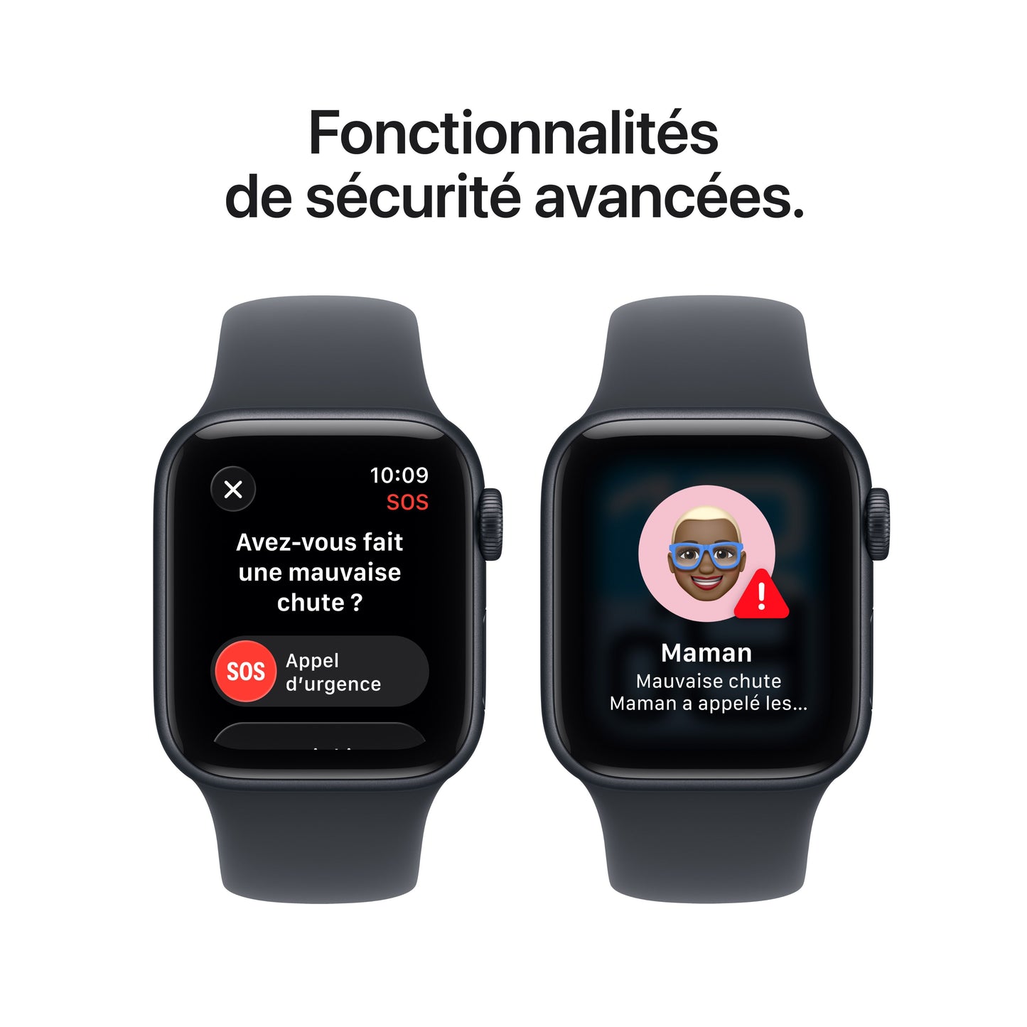 Apple Watch SE 3 GPS, Boîtier en aluminium minuit de 40 mm, Bracelet Sport minuit - M/L