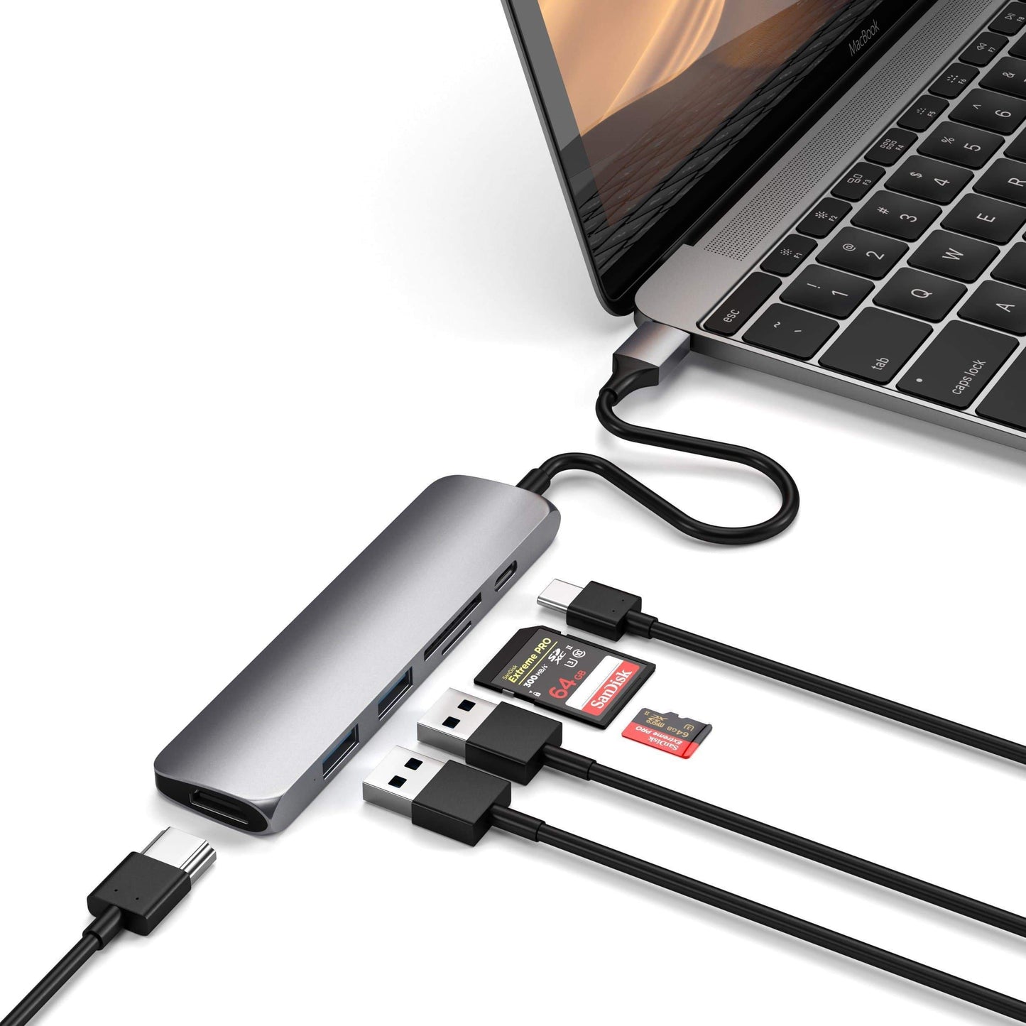 Satechi Adaptateur USB-C Multi-Port V2  • Space Gray