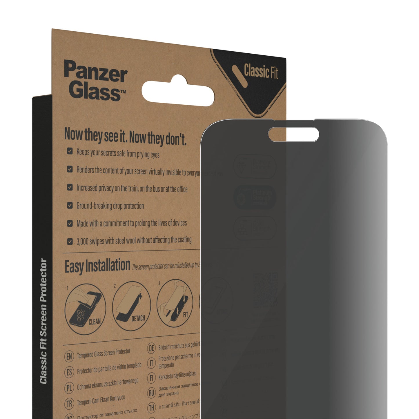 PanzerGlass Film de protection pour iPhone 14 Pro Max • Privacy