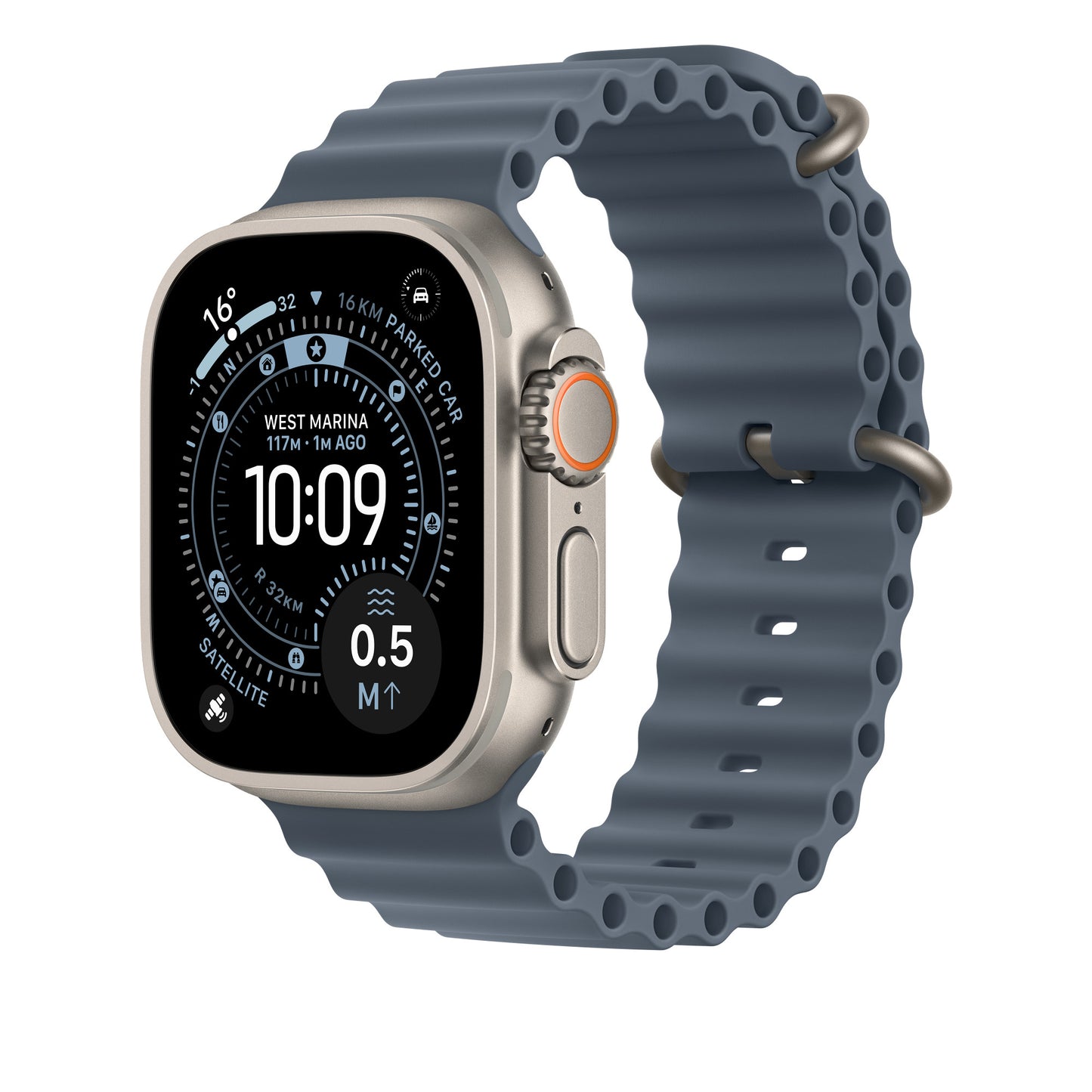 Apple Bracelet Océan • 49mm • Naturel • Bleu Maritime