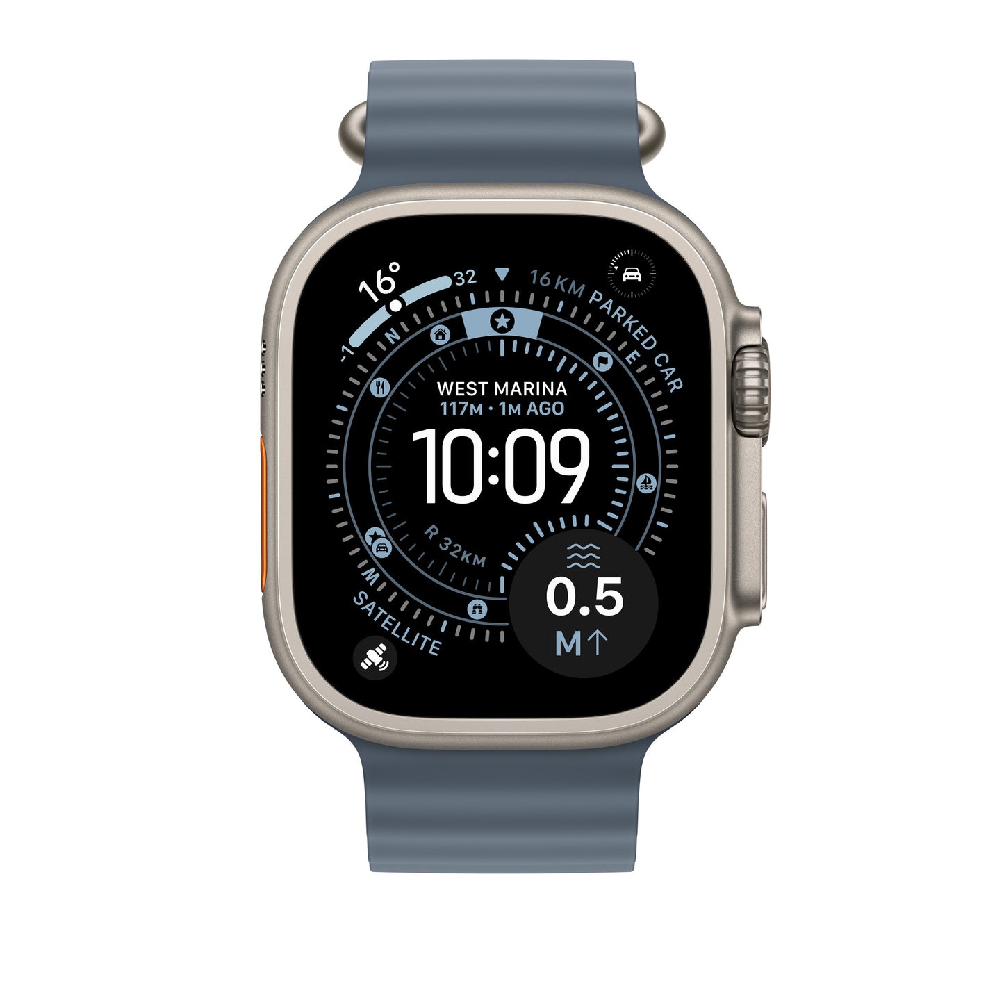 Apple Bracelet Océan • 49mm • Naturel • Bleu Maritime