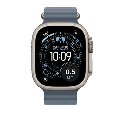 Apple Bracelet Océan • 49mm • Naturel • Bleu Maritime