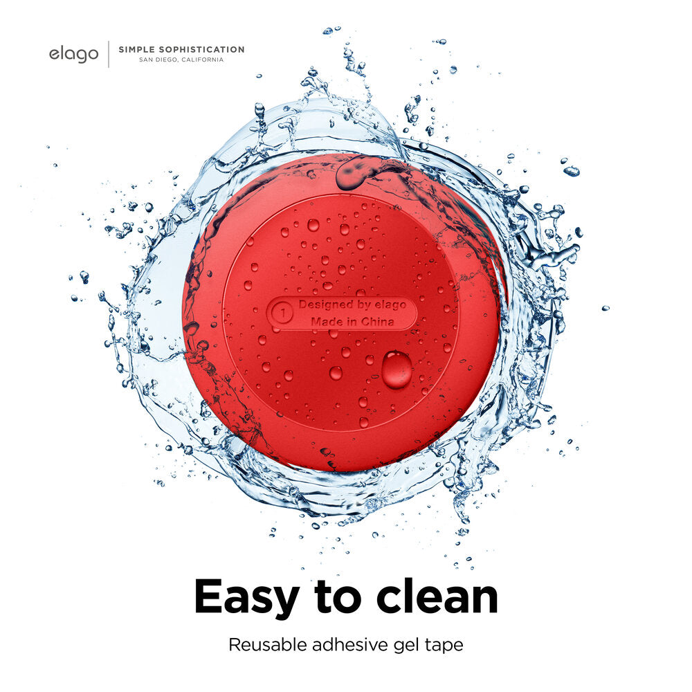 ELAGO Airtag Coque Silicone Pad Collant (2pcs) • Rouge