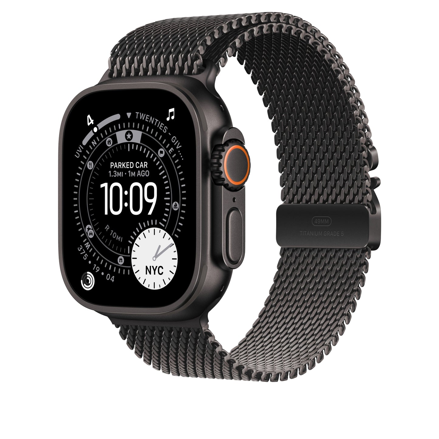 Bracelet Milanais en titane noir 49 mm - Small
