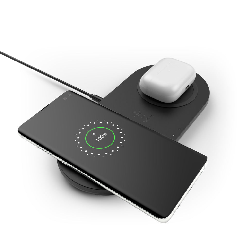 Belkin Dual Wireless Charging Pads 2x10W • Noir