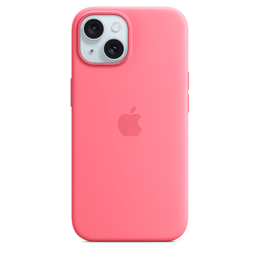 Apple • Coque en silicone avec MagSafe pour iPhone 15 • Rose