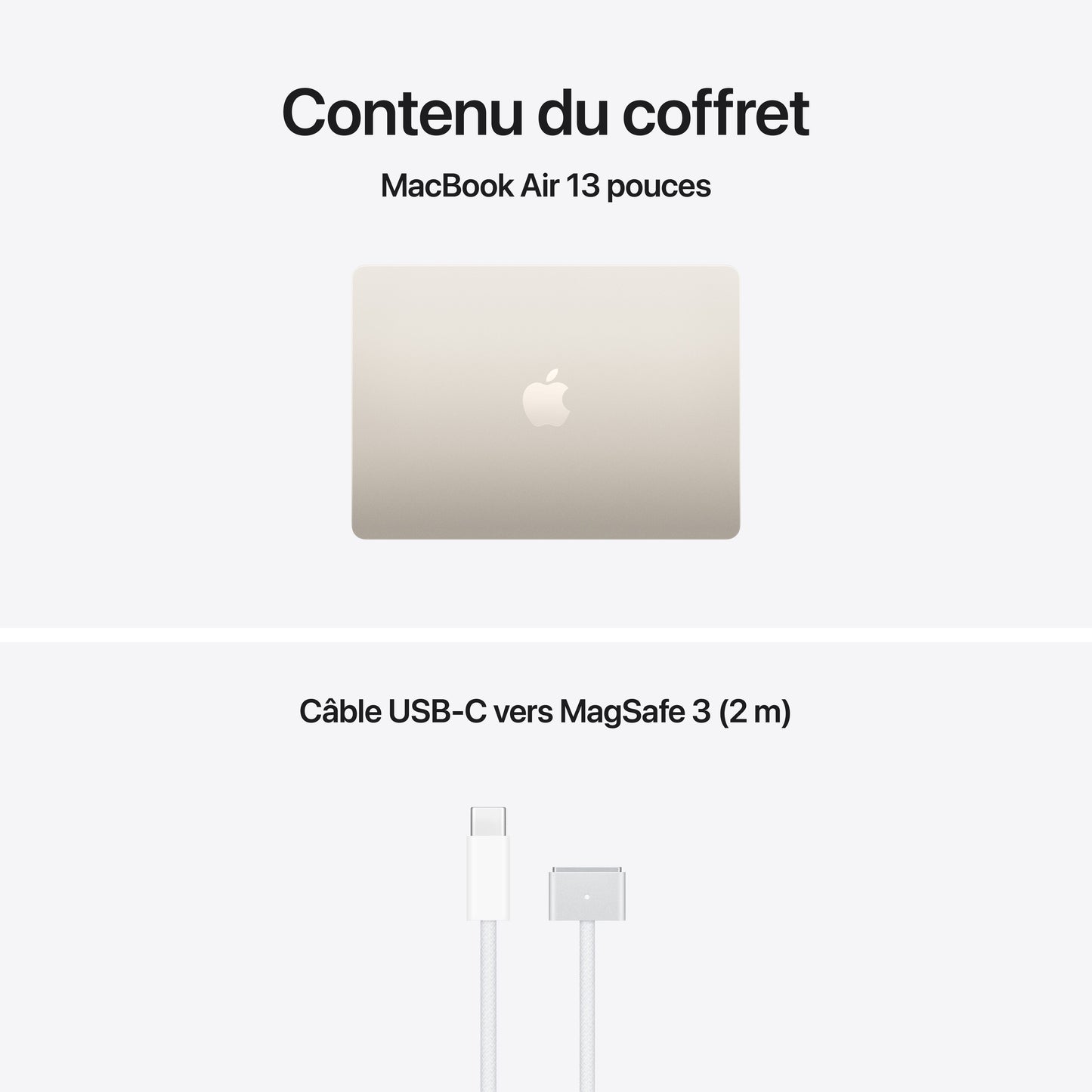 MacBook Air 13 pouces: Puce Apple M5 avec CPU 10 cœurs et GPU 8 cœurs, 512 Go SSD - Lumière stellaire