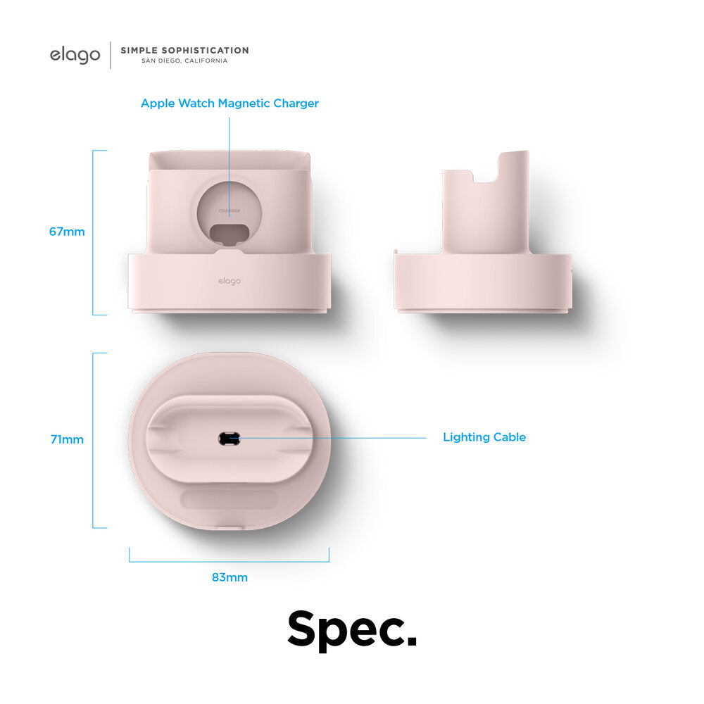 ELAGO Dual Mini Pro Stand de charge • Rose des Sables