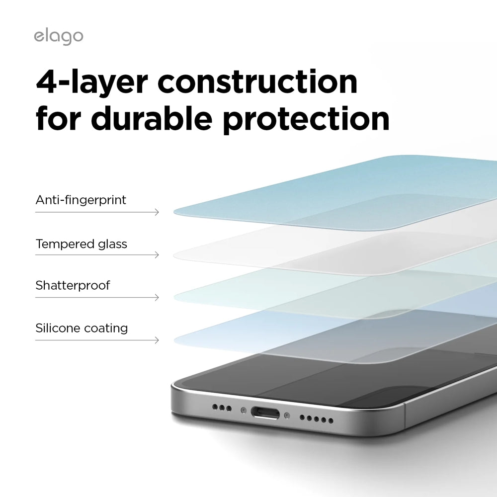 Elago Protection en verre trempé pour iPhone 16e • Transparent