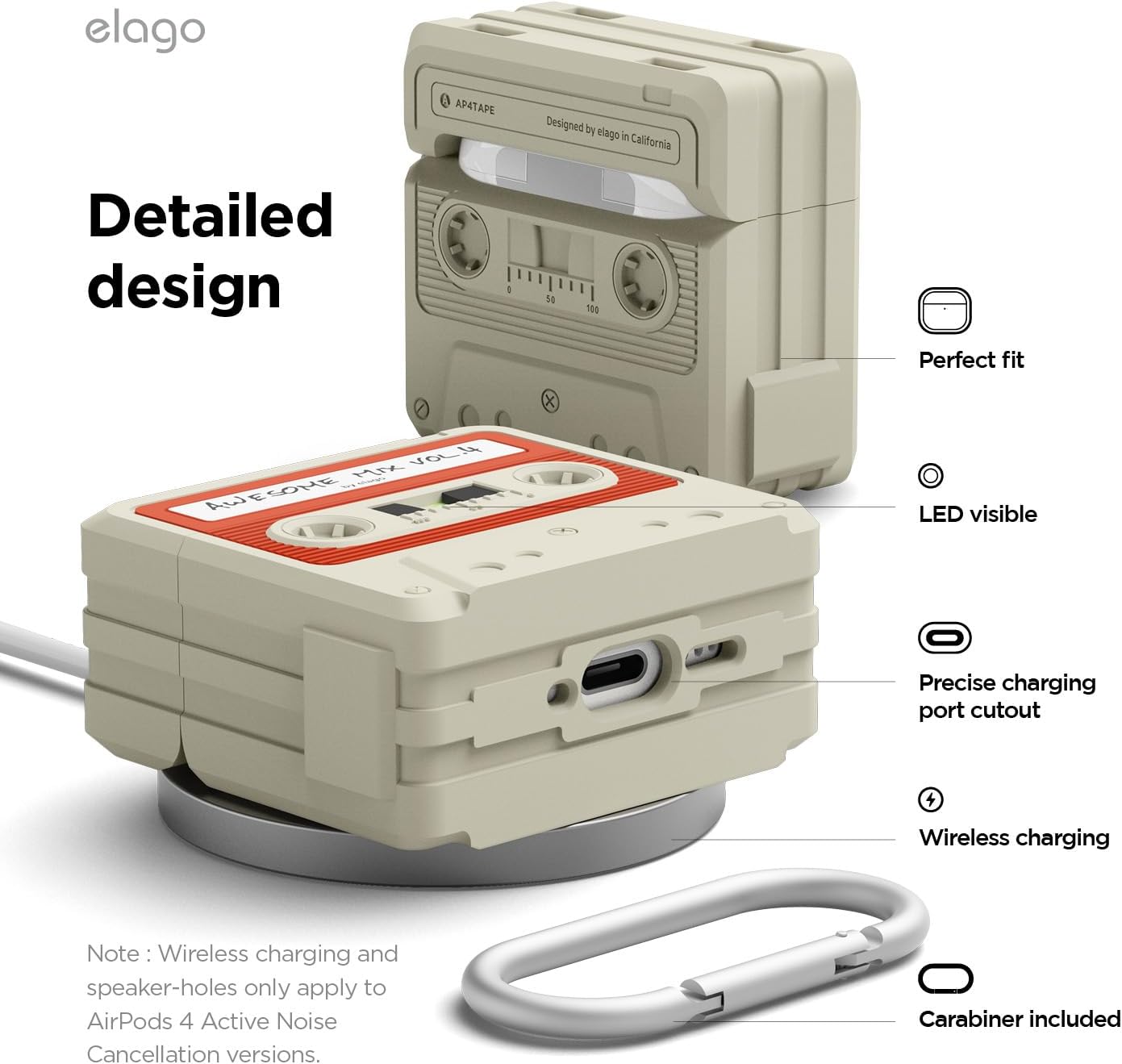 ELAGO Airpods 4 Coque Cassette