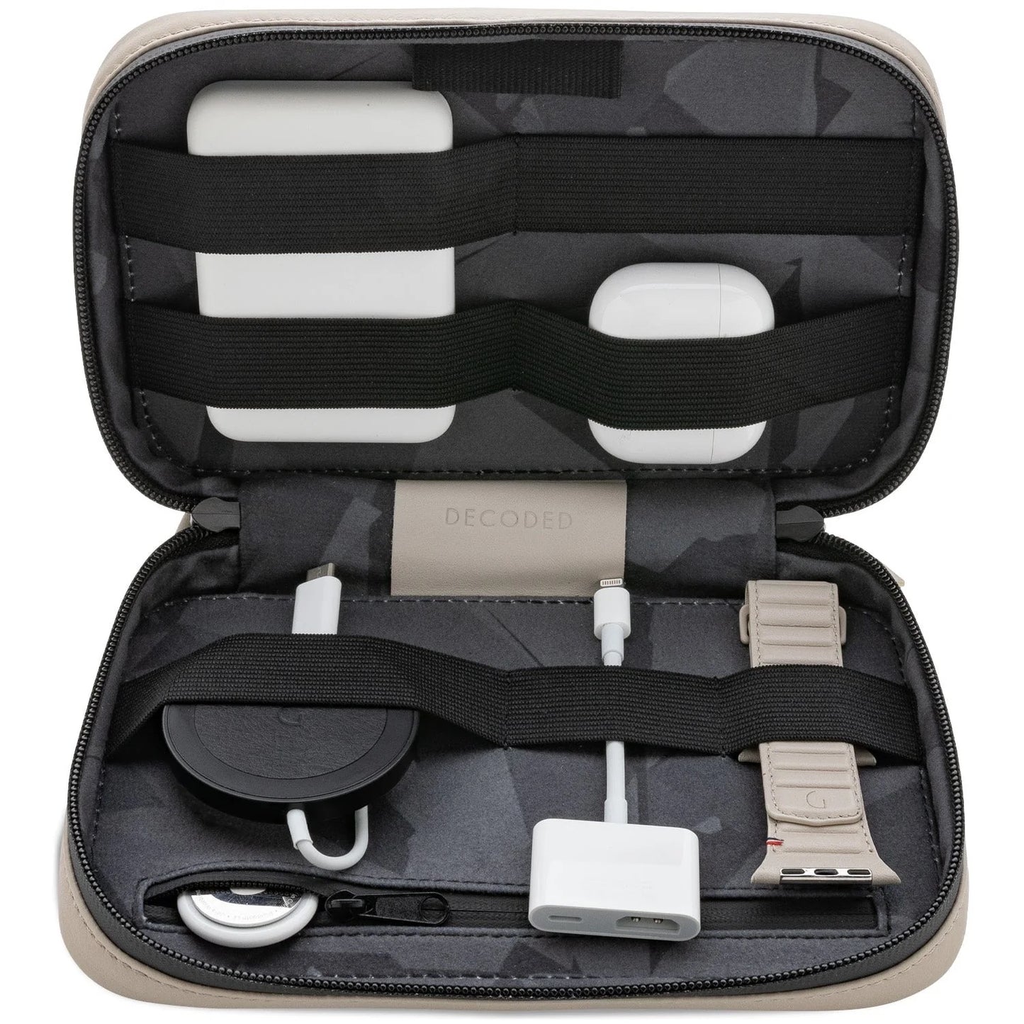 Decoded • Sacoche à accessoires en cuir • Argile