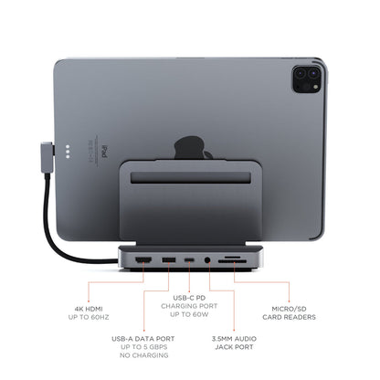 Satechi Aluminum Combiné Support - Hub pour iPad Pro • Space Gray