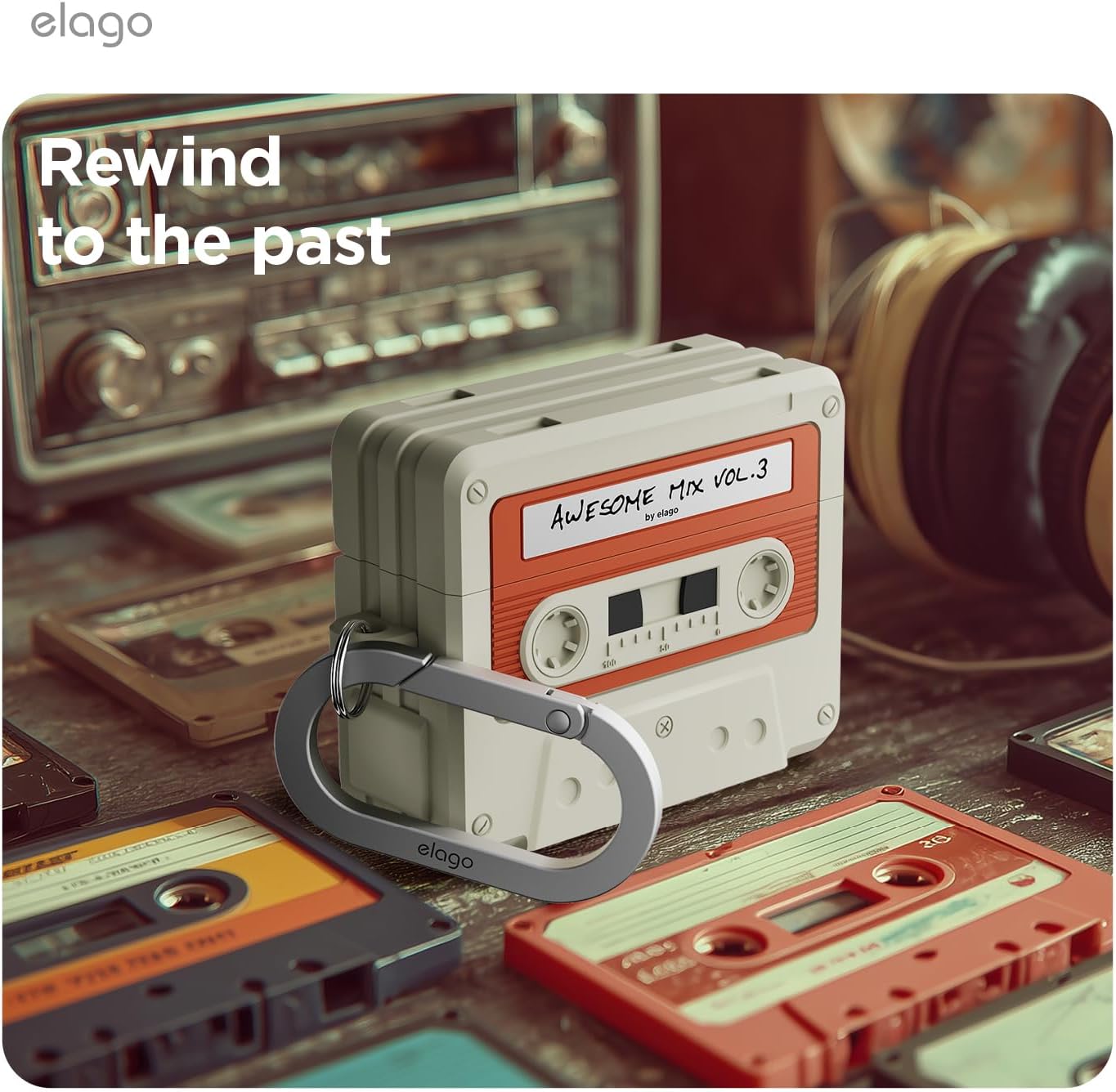 Elago • Coque Cassette Tape Hang • AirPods Pro 3