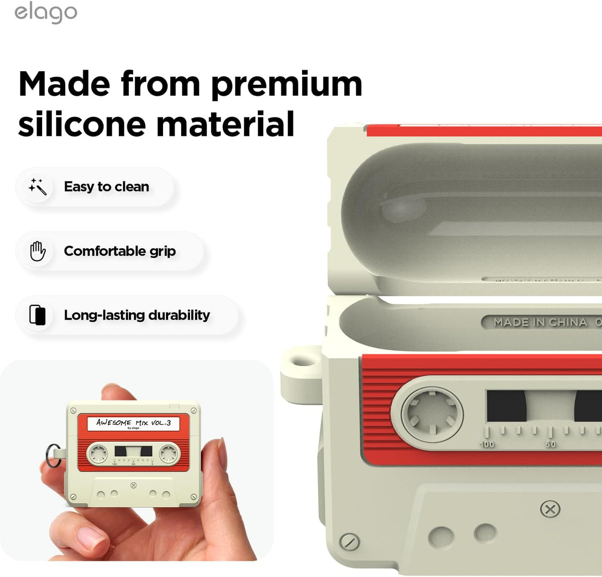 Elago • Coque Cassette Tape Hang • AirPods Pro 3