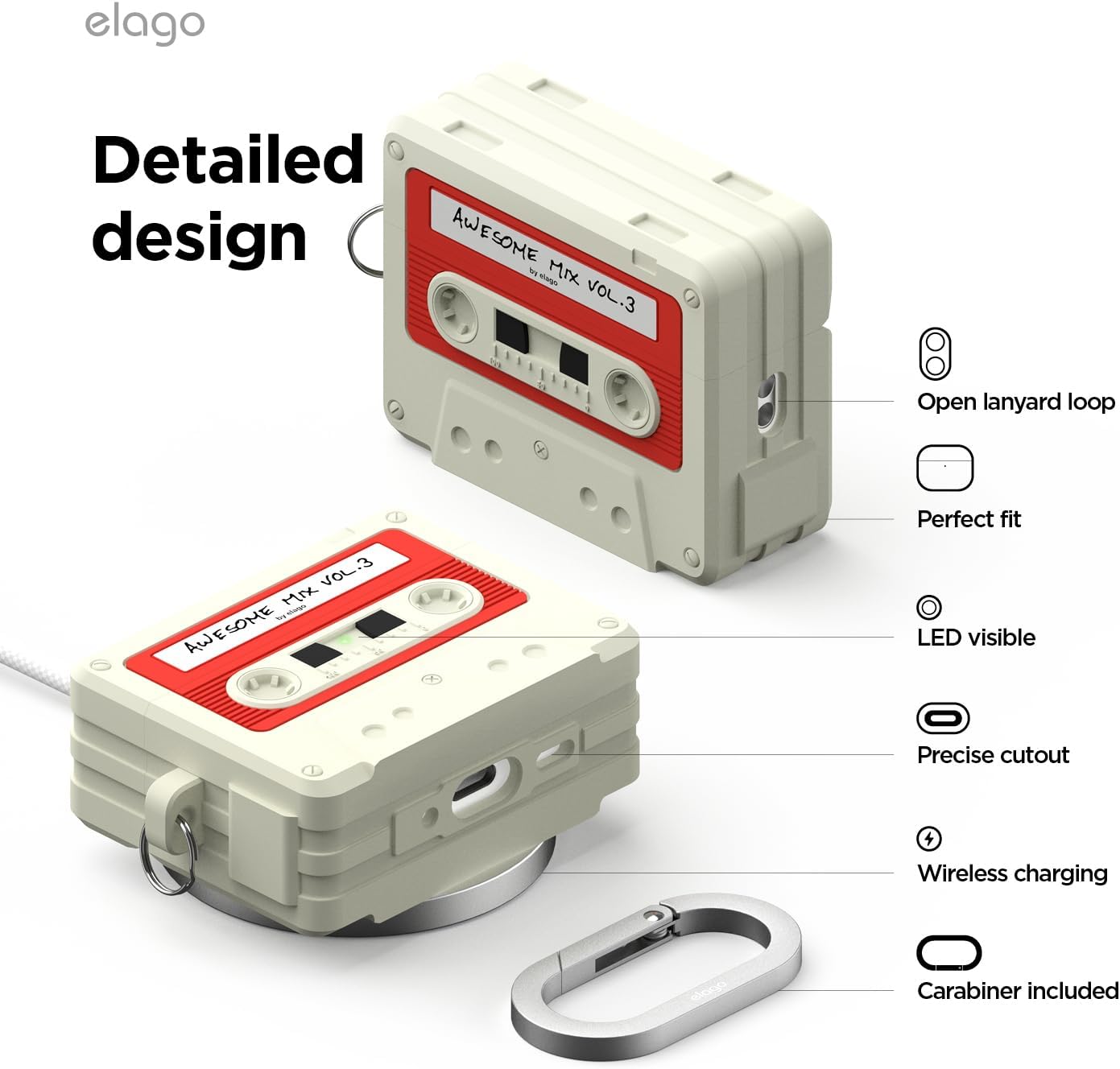 Elago • Coque Cassette Tape Hang • AirPods Pro 3