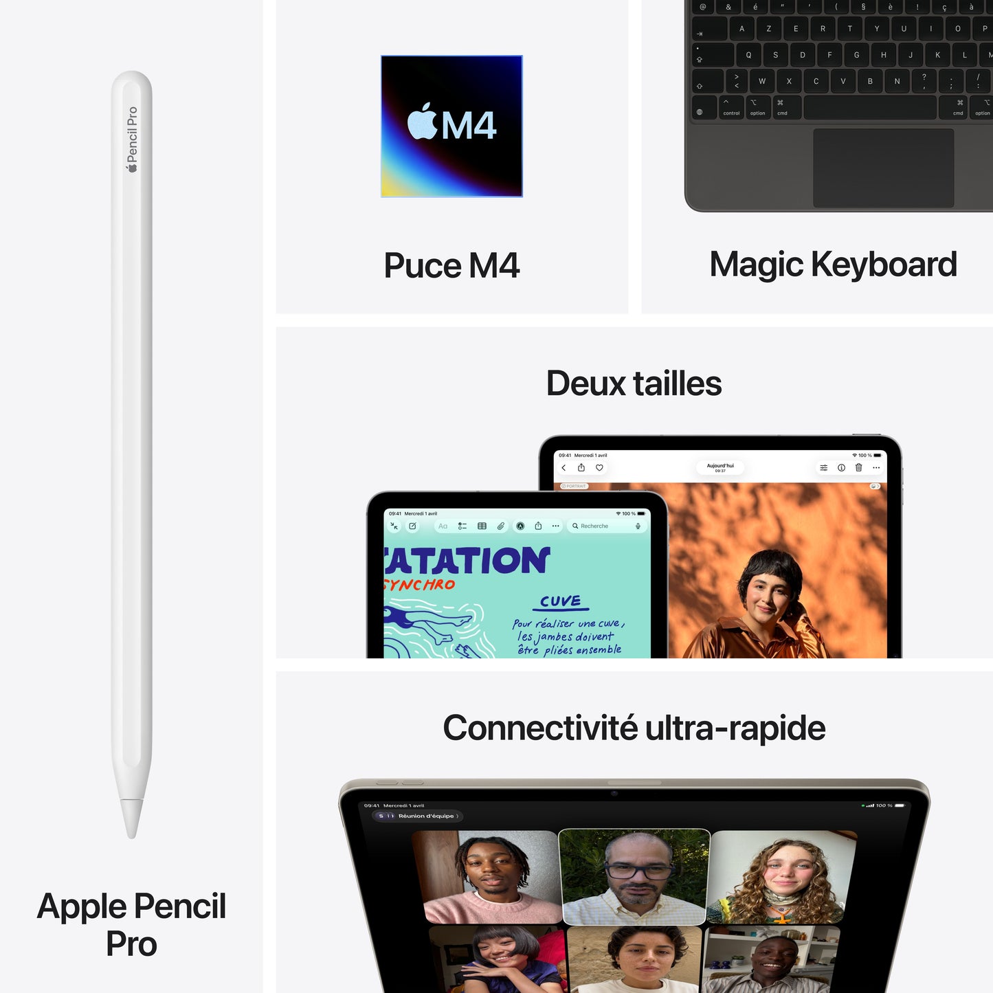 iPad Air 13 pouces Wi-Fi + Cellular 1 To - Lumière stellaire (M4)