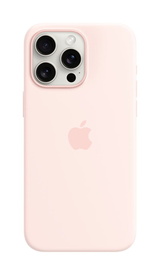 Apple • Coque en silicone avec MagSafe pour iPhone 15 Pro Max • Rose Pâle