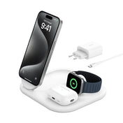 Belkin BoostCharge Pro Stand de charge 3 en 1 • Qi2 • Blanc