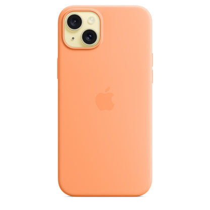Apple • Coque en silicone avec MagSafe pour iPhone 15 Plus • Sorbet à l'orange