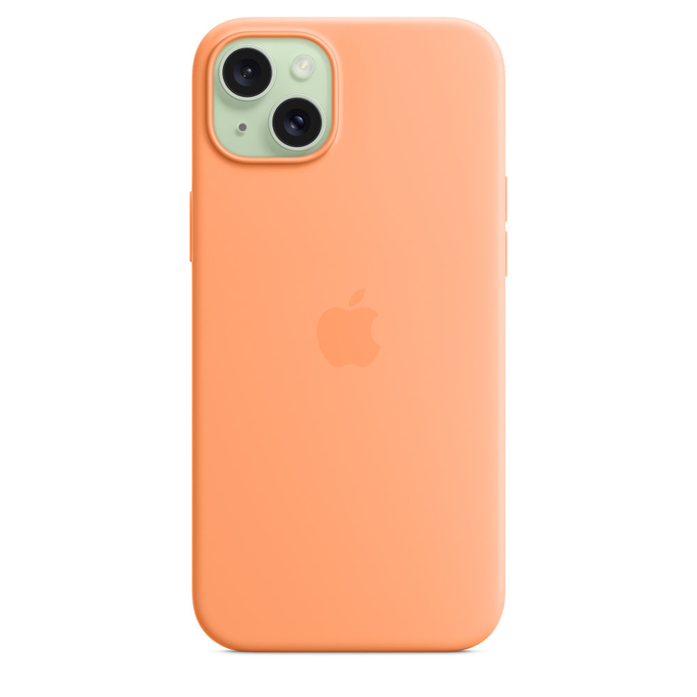 Apple • Coque en silicone avec MagSafe pour iPhone 15 Plus • Sorbet à l'orange