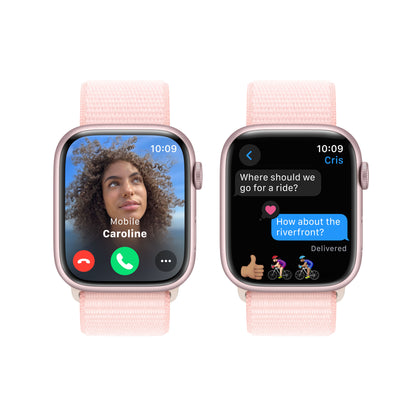 Apple Watch Series 9 • 45mm Rose • Boucle Sport Rose