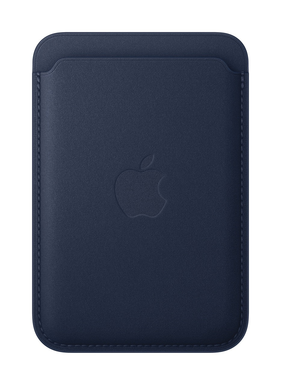 Apple • Porte‑cartes en tissage fin pour iPhone avec MagSafe • Bleu Intense