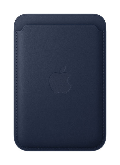 Apple • Porte‑cartes en tissage fin pour iPhone avec MagSafe • Bleu Intense