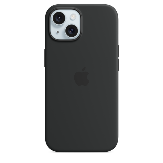 Coque en silicone avec MagSafe pour iPhone 15 - Noir