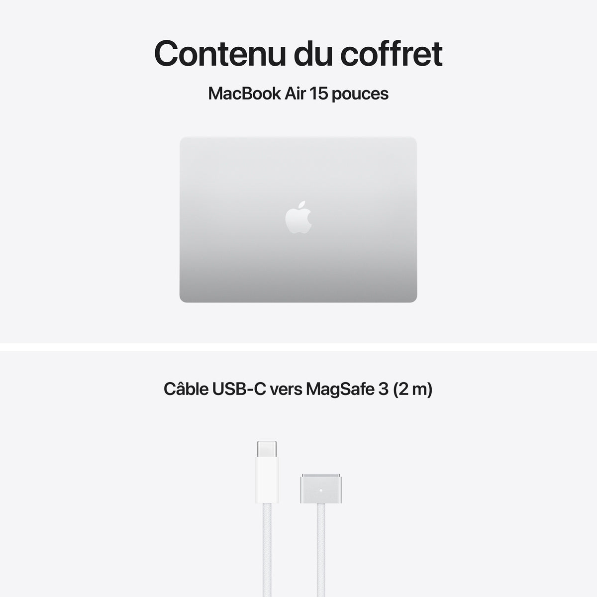 MacBook Air 15 pouces: Puce Apple M5 avec CPU 10 cœurs et GPU 10 cœurs, 512 Go SSD - Argent