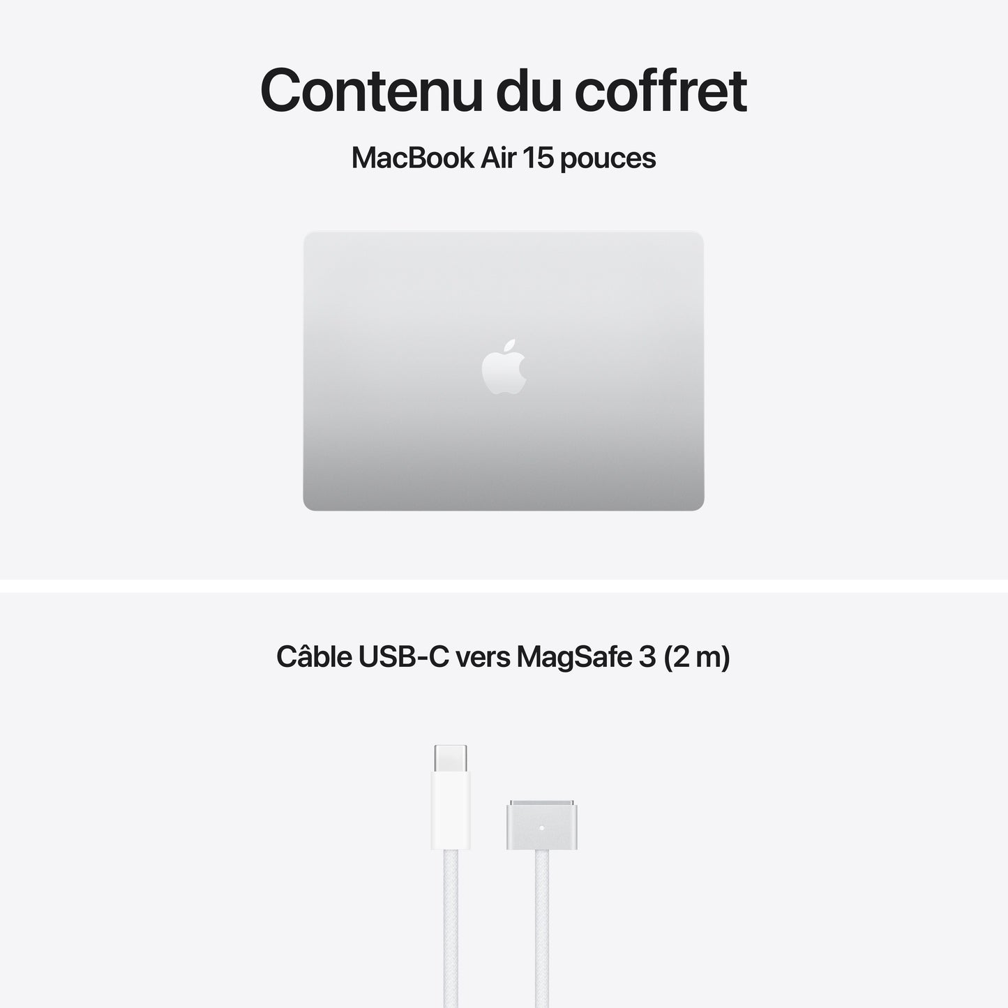 MacBook Air 15 pouces: Puce Apple M5 avec CPU 10 cœurs et GPU 10 cœurs, 512 Go SSD - Argent
