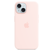 Coque en silicone avec MagSafe pour iPhone 15 - Rose pâle