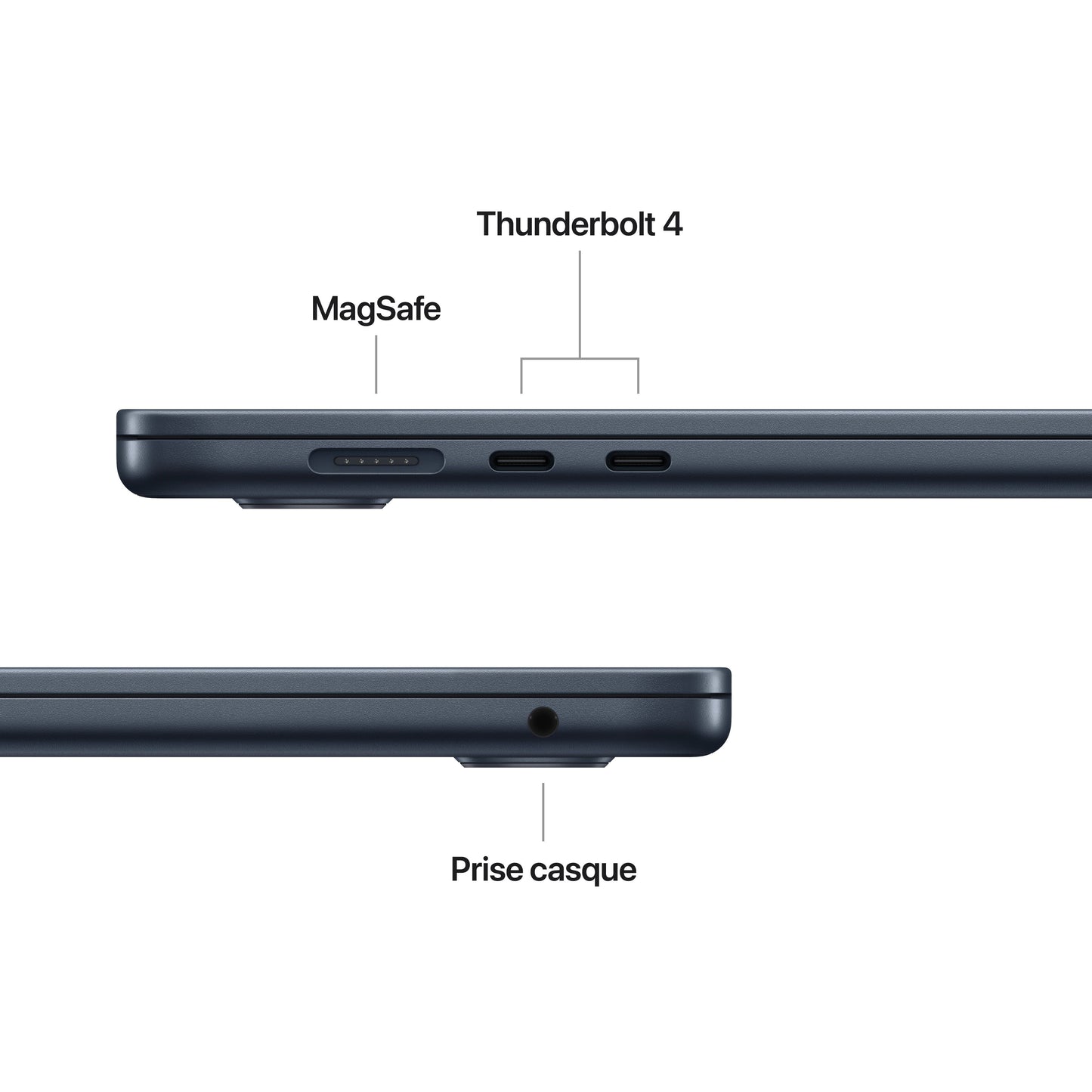 MacBook Air 15 pouces: Puce Apple M5 avec CPU 10 cœurs et GPU 10 cœurs, 1 To SSD - Minuit