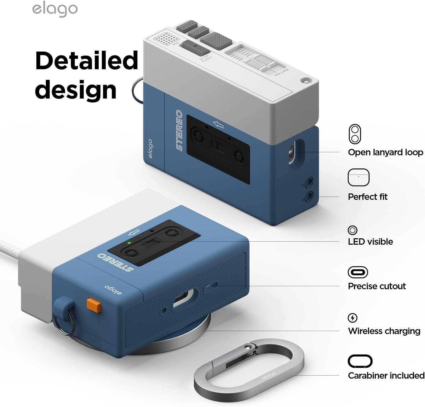 Elago • Coque Cassette Player Hang • AirPods Pro 3