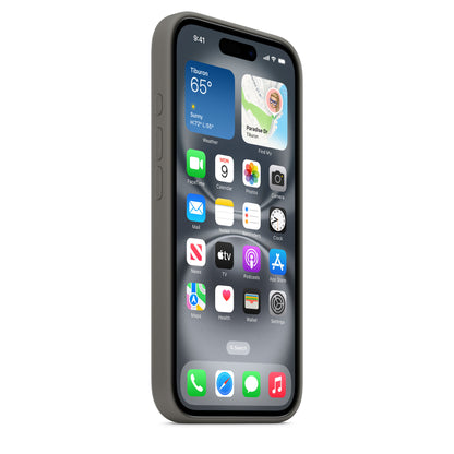 iPhone 16 Coque en Silicone avec MagSafe • Gris Minéral
