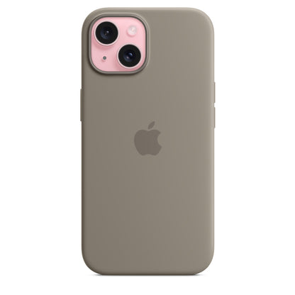 Apple • Coque en silicone avec MagSafe pour iPhone 15 • Argile