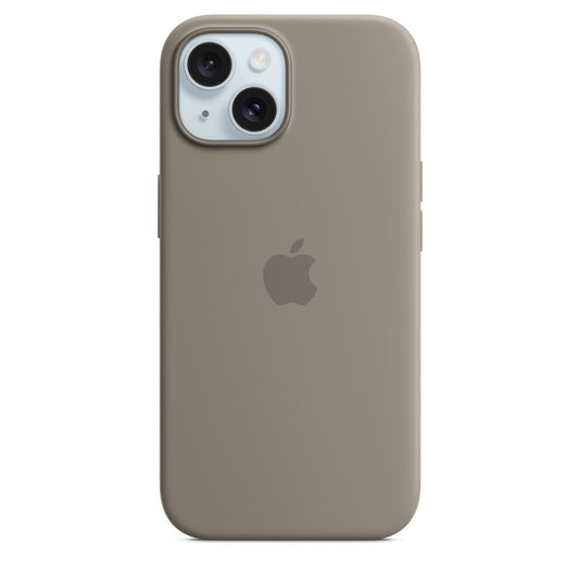 Apple • Coque en silicone avec MagSafe pour iPhone 15 • Argile