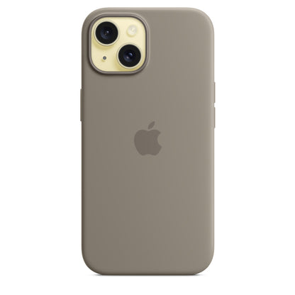 Apple • Coque en silicone avec MagSafe pour iPhone 15 • Argile