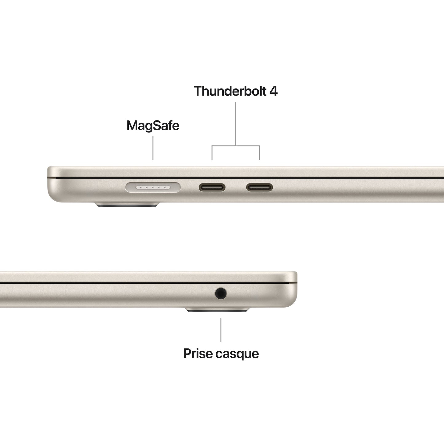 MacBook Air 15 pouces: Puce Apple M5 avec CPU 10 cœurs et GPU 10 cœurs, 1 To SSD - Lumière stellaire