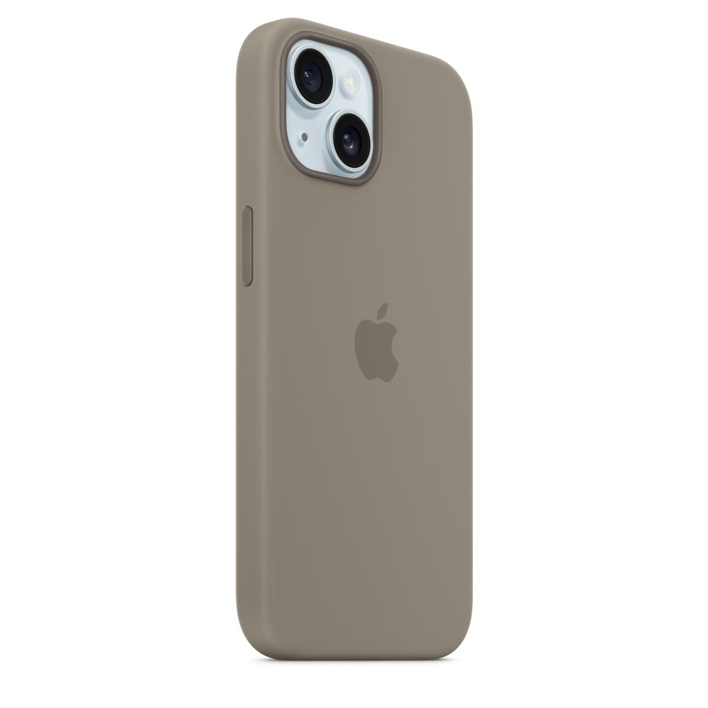 Apple • Coque en silicone avec MagSafe pour iPhone 15 • Argile