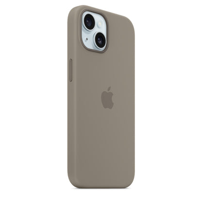 Apple • Coque en silicone avec MagSafe pour iPhone 15 • Argile