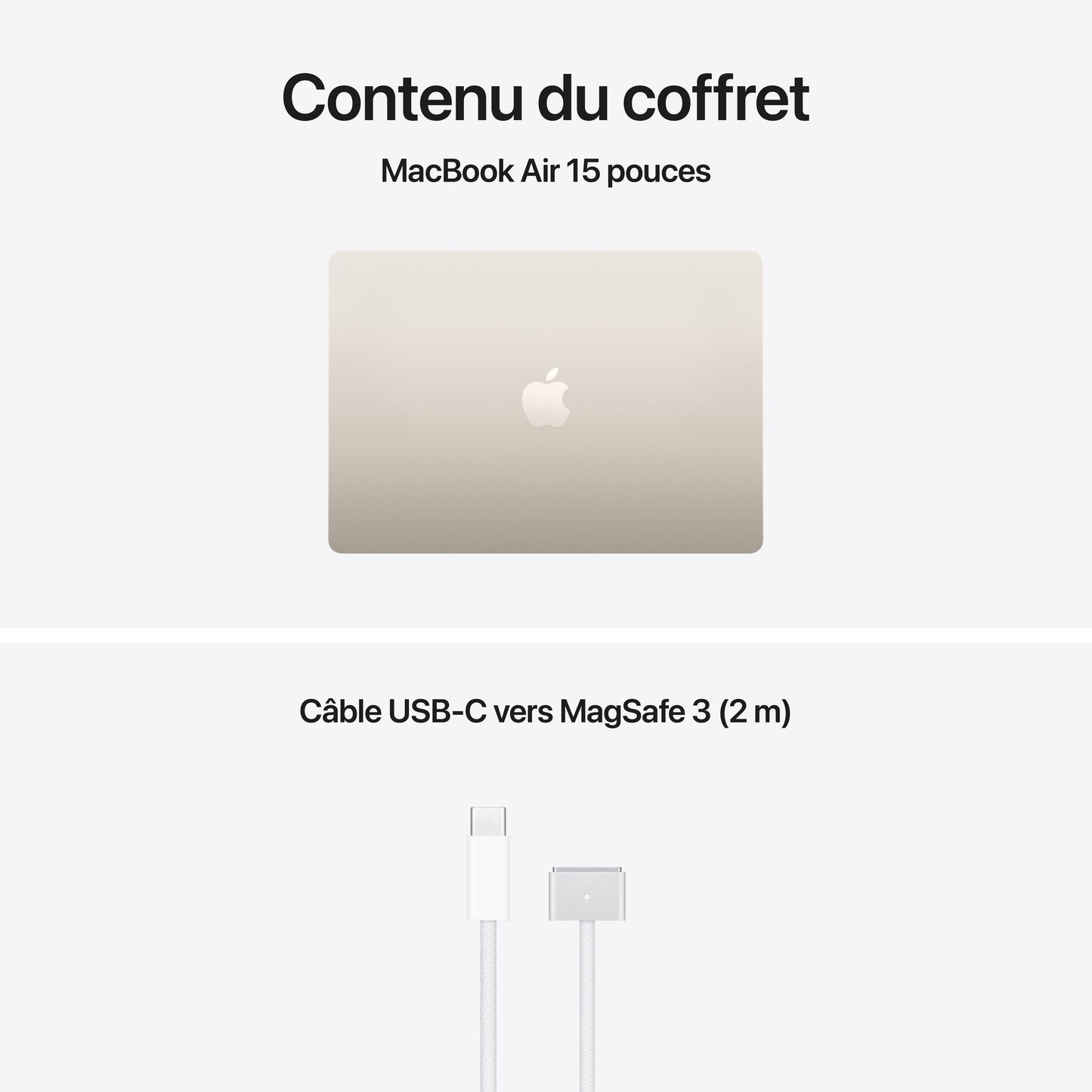MacBook Air 15 pouces: Puce Apple M5 avec CPU 10 cœurs et GPU 10 cœurs, 1 To SSD - Lumière stellaire