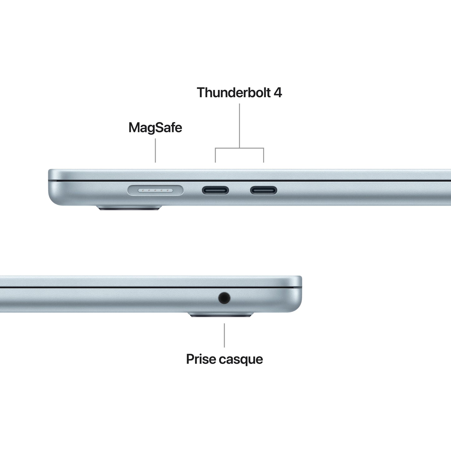 MacBook Air 15 pouces: Puce Apple M5 avec CPU 10 cœurs et GPU 10 cœurs, 1 To SSD - Ciel