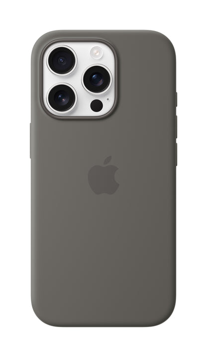 iPhone 16 Pro Coque en Silicone avec MagSafe • Gris Minéral