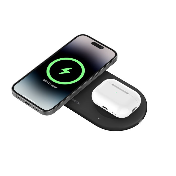 Belkin BoostCharge Pro 2 in 1 Qi2 Charging Pad • 15W • Noir
